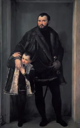 Porträt von Graf Iseppo da Porto mit seinem Sohn Adriano
